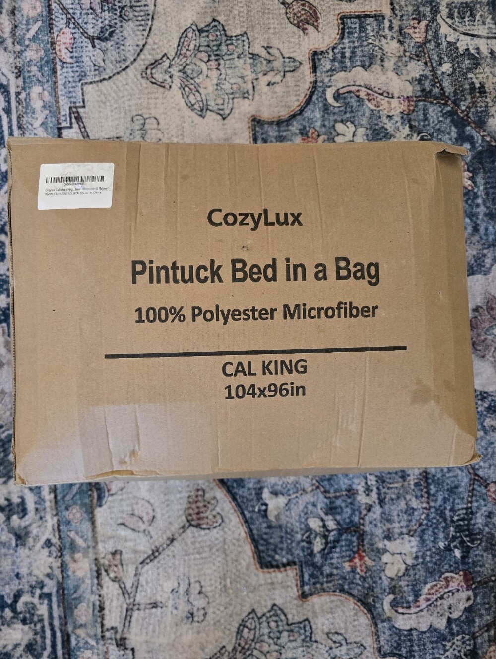 California King Comforter Set Mineral Blue, 7 Pieces Bed in a Bag All Season - Picture 9 of 10